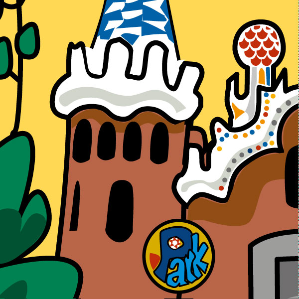 Park Guell, dibujo de Montse Noguera